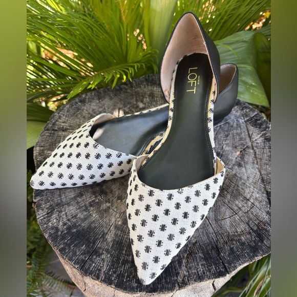 LOFT Patterned Black and Cream Women's Flats | Size 7.5 - Picture 1 of 10